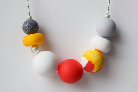 Polymer clay modern chunky necklace ideas