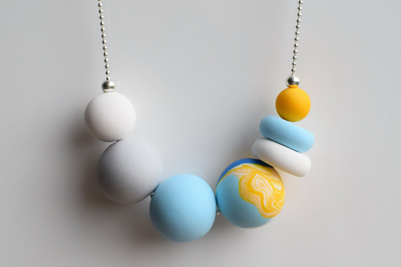 Polymer clay modern chunky necklace ideas