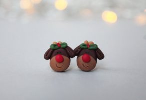Check this Polymer clay Christmas stud earrings, you might like it!