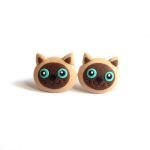 Siamese Cat Earrings, Funny Cat Earrings, Polymer Clay Earrings, Animal Earrings, Animal Jewelry, Cute Earrings Girls Earrings Stud Earrings