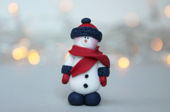 Cute polymer clay snowmen brooch ideas