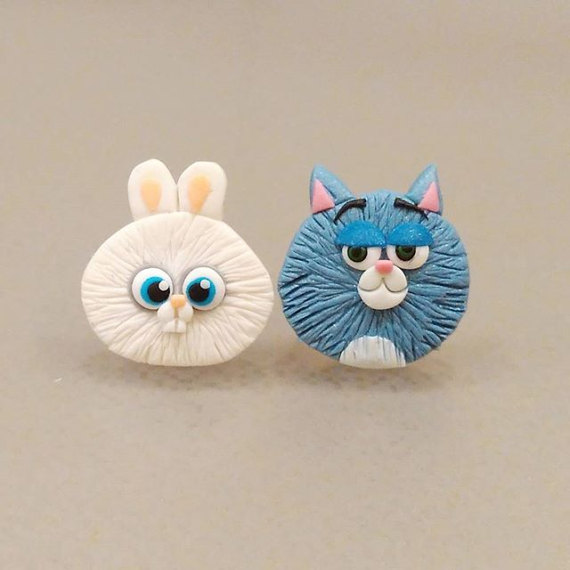 Polymer clay funny studs