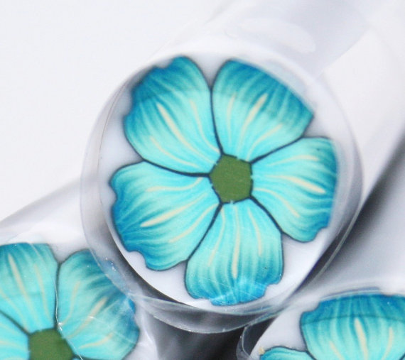 Turquoise Flower Cane, polymer clay canes ideas
