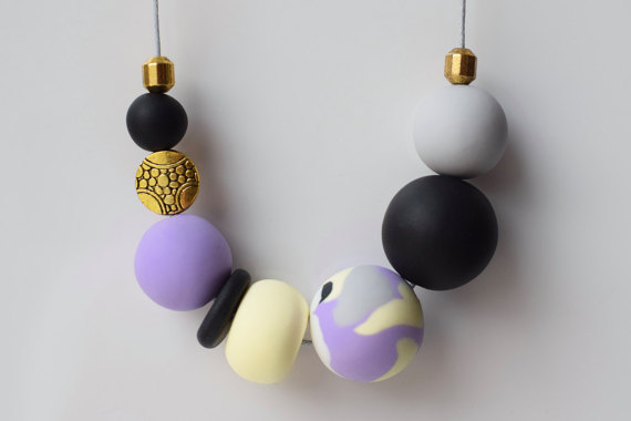 Polymer clay modern chunky necklace ideas