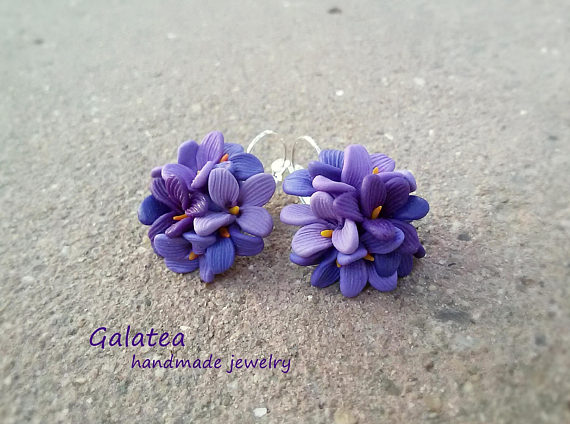 Polymer clay floral earrings