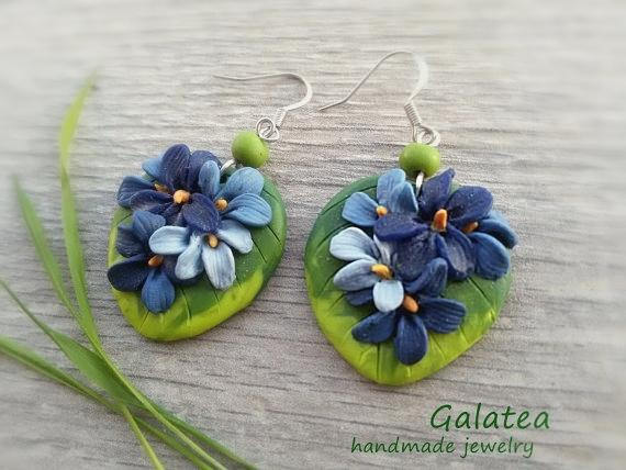 Polymer clay floral earrings