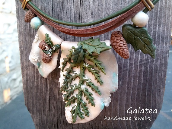 Polymer clay pinecone jewelry ideas for winter