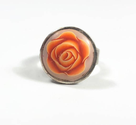 Polymer clay rose cane ring ideas