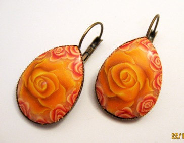 Polymer clay canes earrings