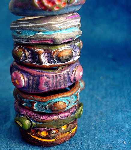 Polymer clay rainbow cane bracelet tutorial