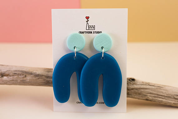 Polymer clay arc earrings