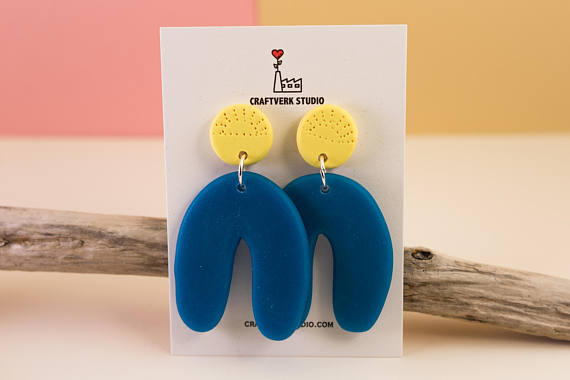 Polymer clay arc earrings