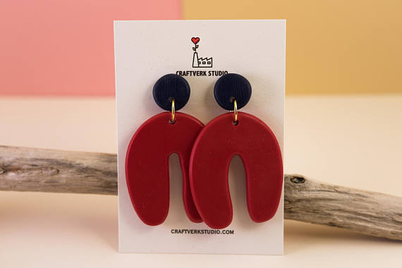 Polymer clay arc earrings