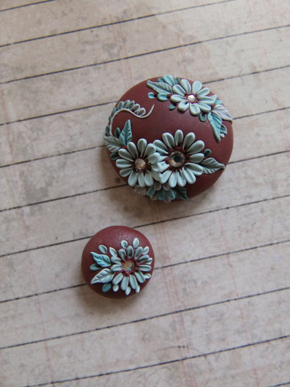 Polymer clay floral embroider beads