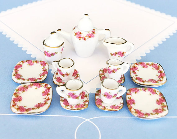 Polymer clay miniature tea set