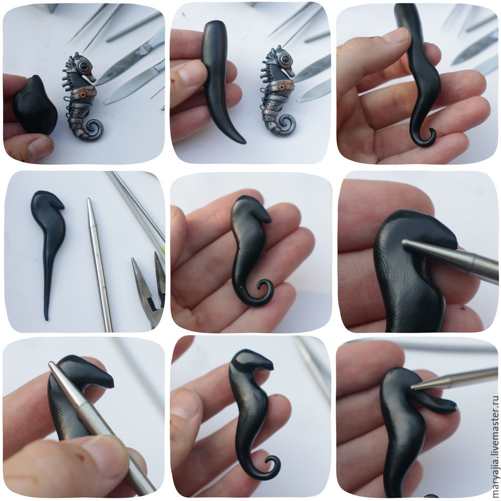 Polymer clay Seahorse - DIY step by step tutorial