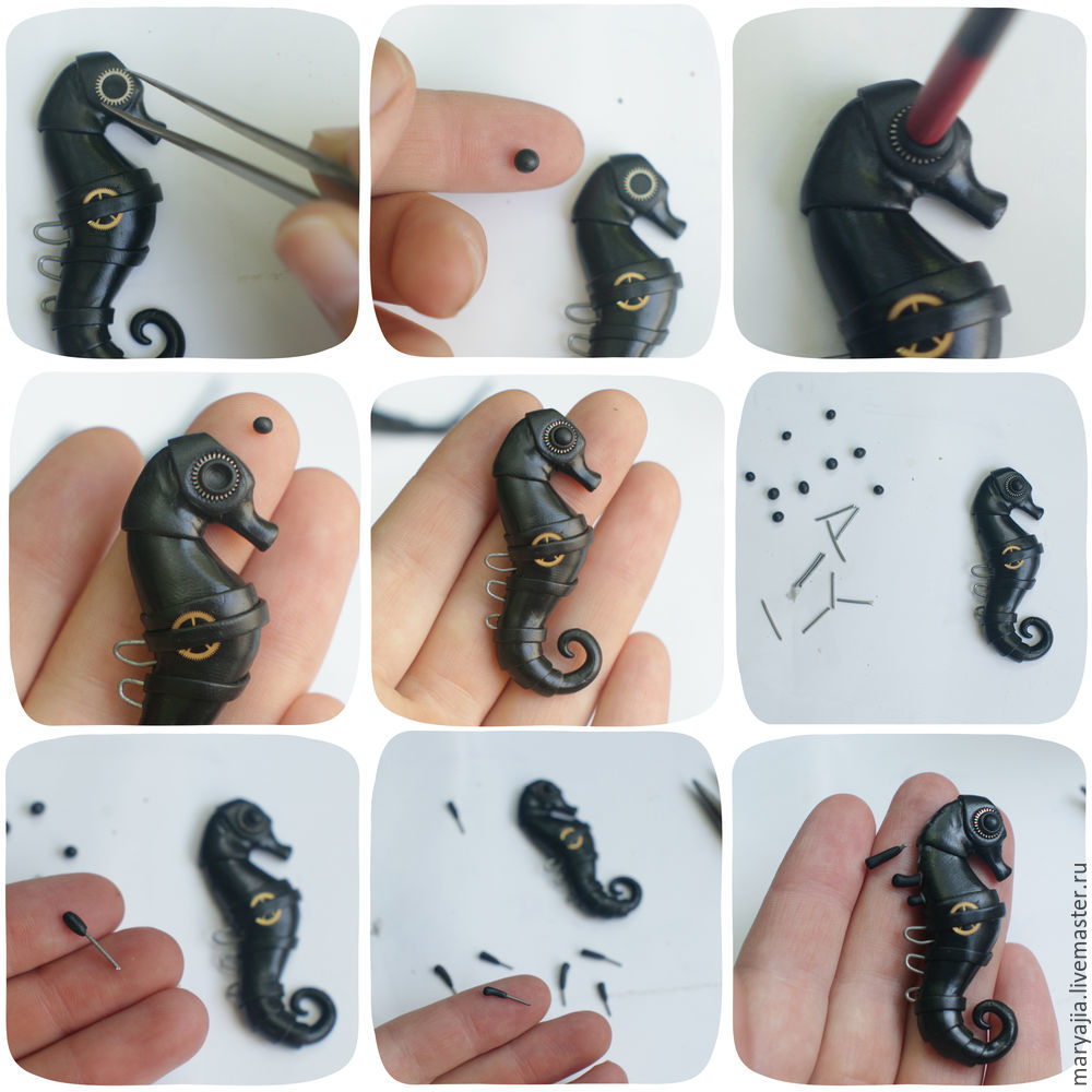 Polymer clay Seahorse DIY tutorial