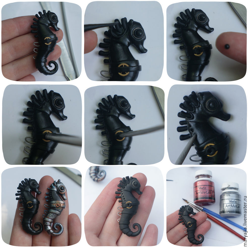 Polymer clay Seahorse DIY tutorial