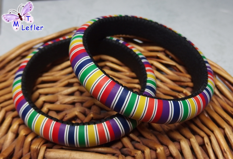 Polymer clay rainbow cane bracelet tutorial
