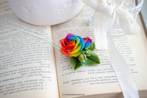Check this Polymer clay rainbow rose jewelry, you might like it!