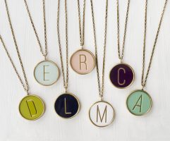 Polymer clay personalized initial necklace
