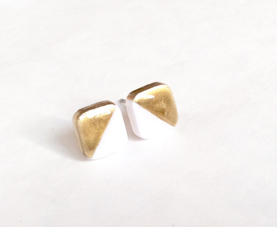 Polymer clay square earrings