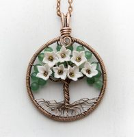 Check this Polymer clay tree with flowers pendant, you might like it!