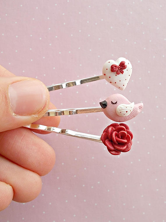 Handmade polymer clay Valentine's day gifts