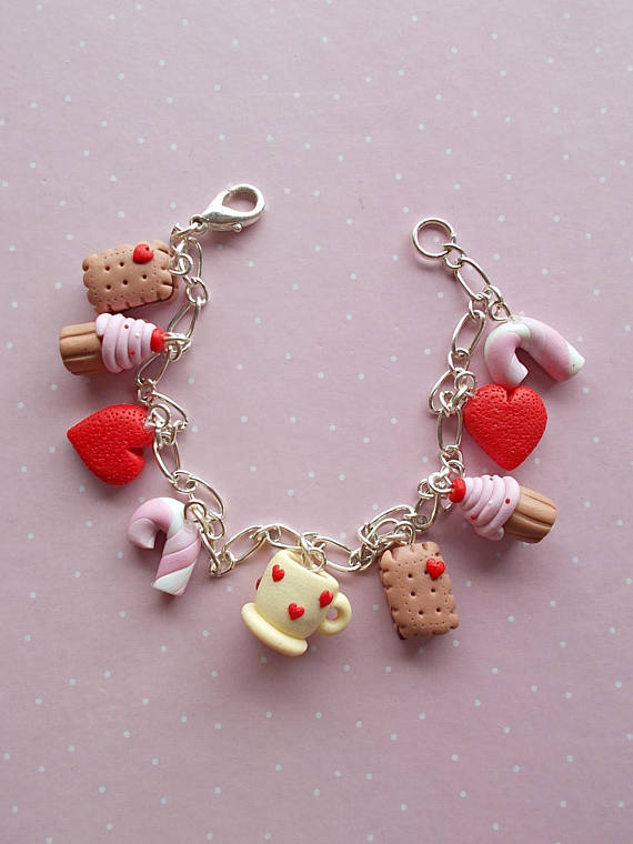 Adjustable Valentine's Day charm bracelet