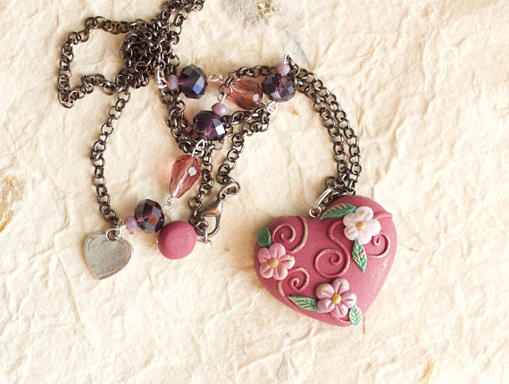 New ideas for a polymer clay heart pendant