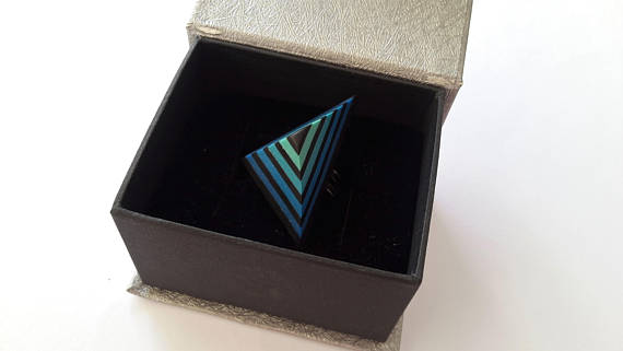 Polymer clay triangle ring