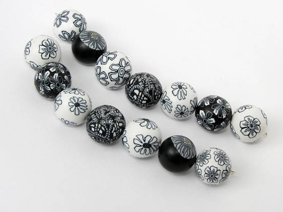 Polymer clay millefiori beads