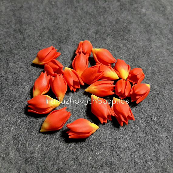 Polymer clay floral beads