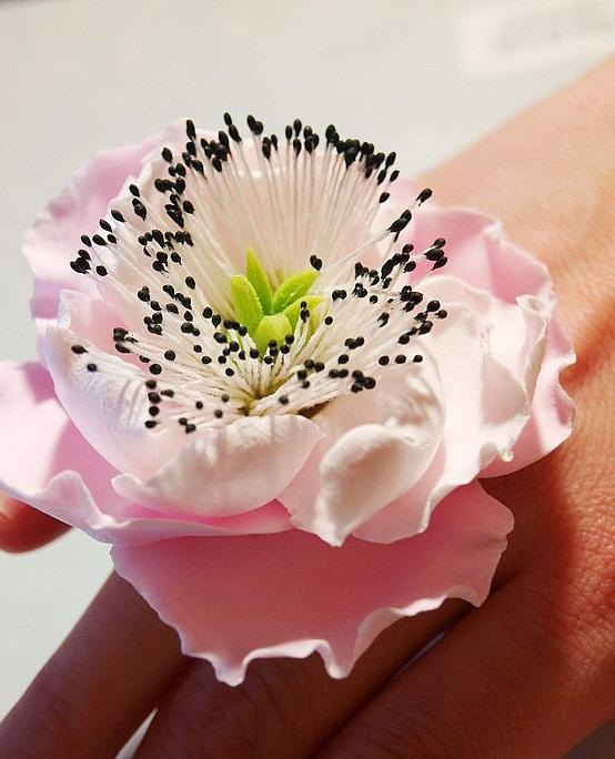 Flower Ring - Large Peony, Unique Ring, Modern Ring, Fashion Ring, Elegant Ring