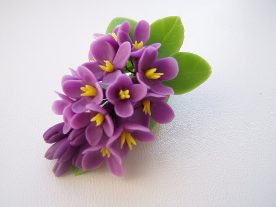 Handmade polymer clay hair barrette