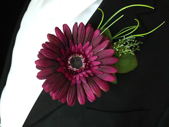 Polymer clay wedding boutonniere