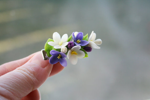 Handmade polymer clay hair barrette