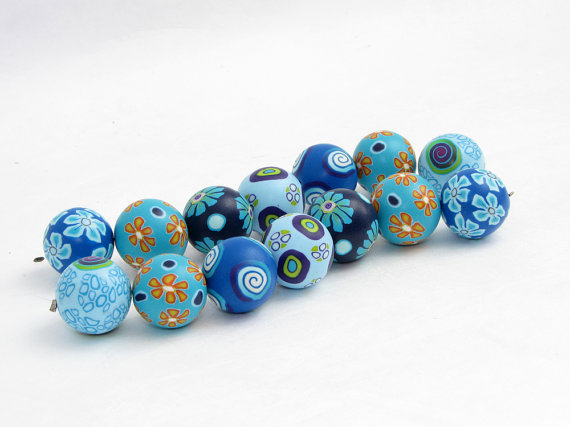 Polymer clay millefiori beads