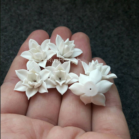 Polymer clay floral beads