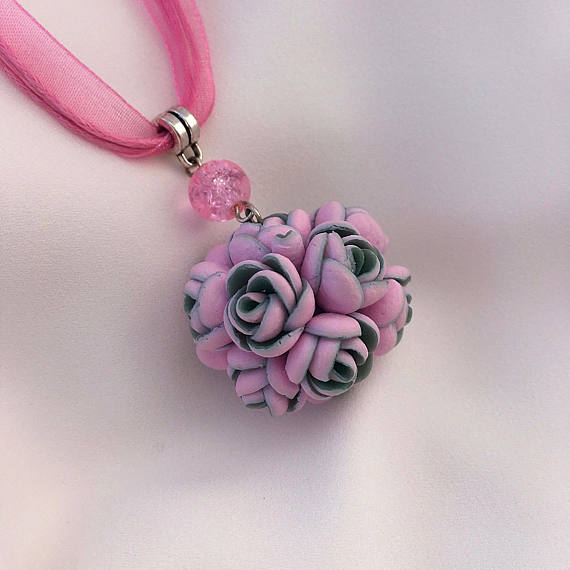 Pink polymer clay jewelry