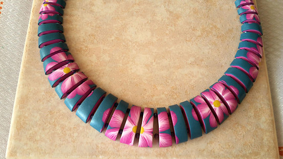 Polymer clay deals bead necklace