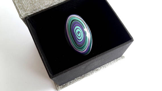 Polymer clay spiral ring - ideas for a big fashion statement