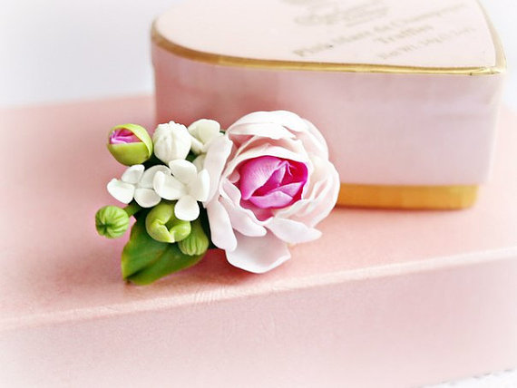 Ring with Peony - Rings - Women Accessories - Flower Floral Rings - Gift - Flower Wedding Ring