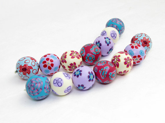 Polymer clay millefiori beads