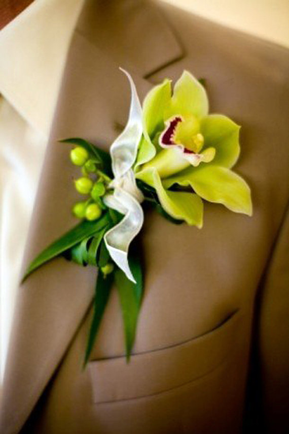 Polymer clay wedding boutonniere