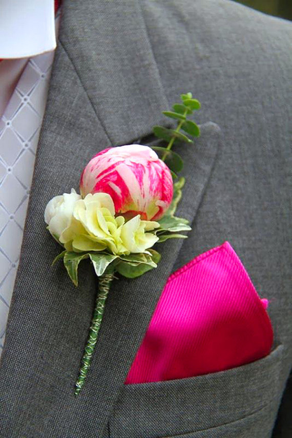 Polymer clay wedding boutonniere