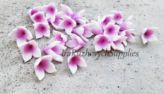 pink lilac polymer clay flowers, polymer clay flower bead