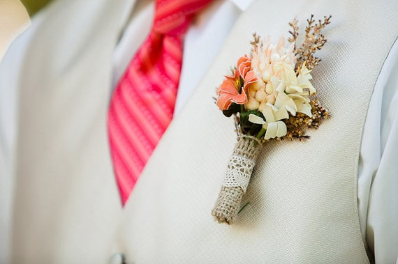 Polymer clay wedding boutonniere