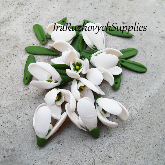 Polymer clay floral beads