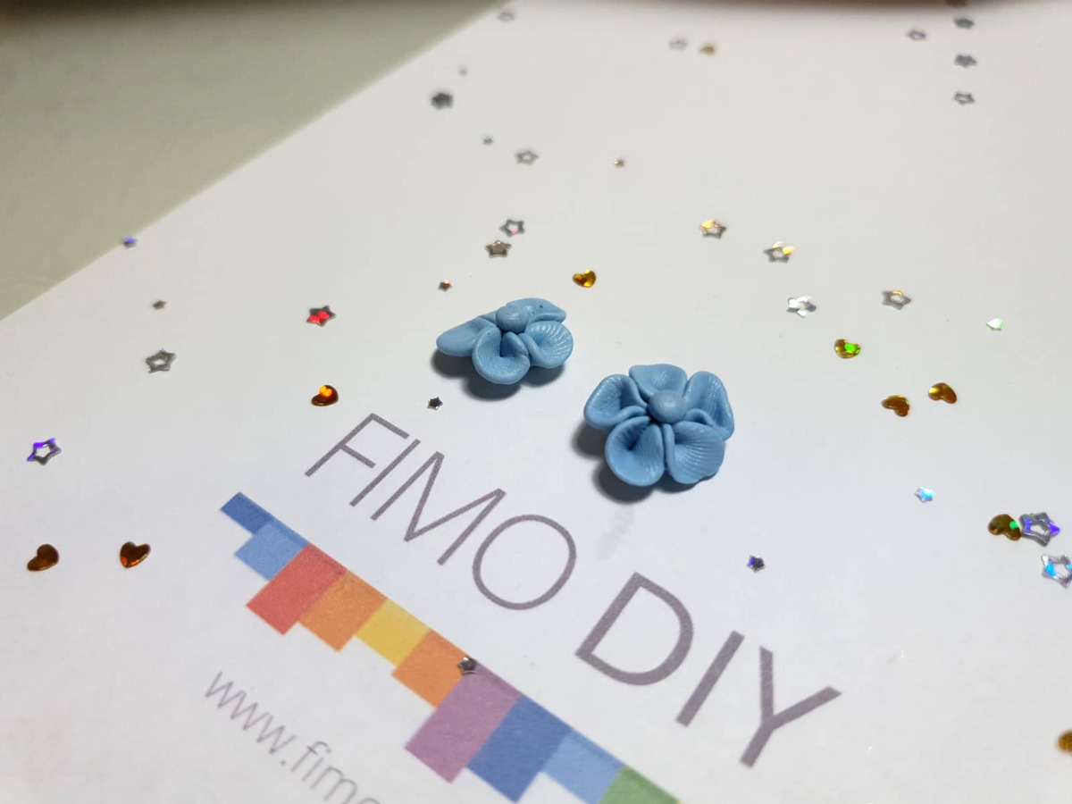 Polymer clay flower earrings diy